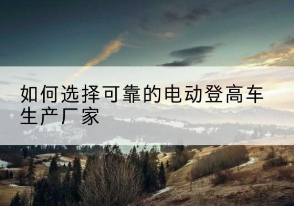 望奎电动登高车厂家-如何选择可靠的电动登高车生产厂家